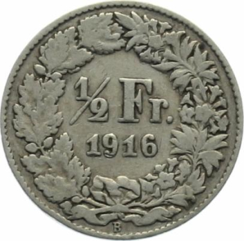 1/2 Franken 1916 B